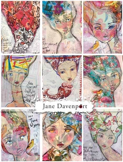 Jane Davenport Mixed Media 2 Piece Stencil Flowers