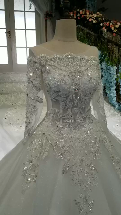 Off the Shoulder White Wedding Party Dresses Ball Gown with Appliques