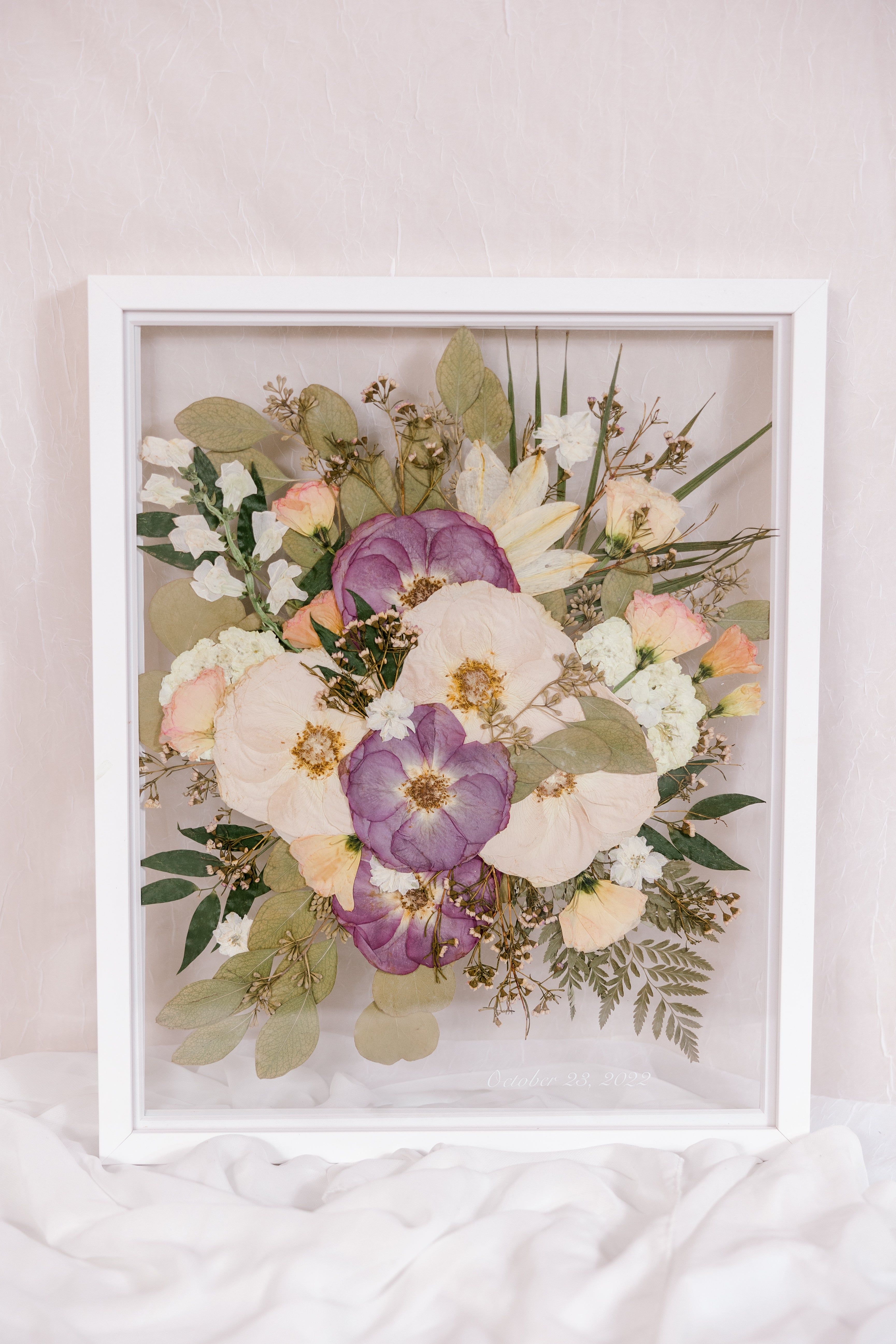 White Wood Frame 16x20 In 2023 Wedding Bouquet Preservation Floral services-custom-framing-and-photography-printing-near-me-large