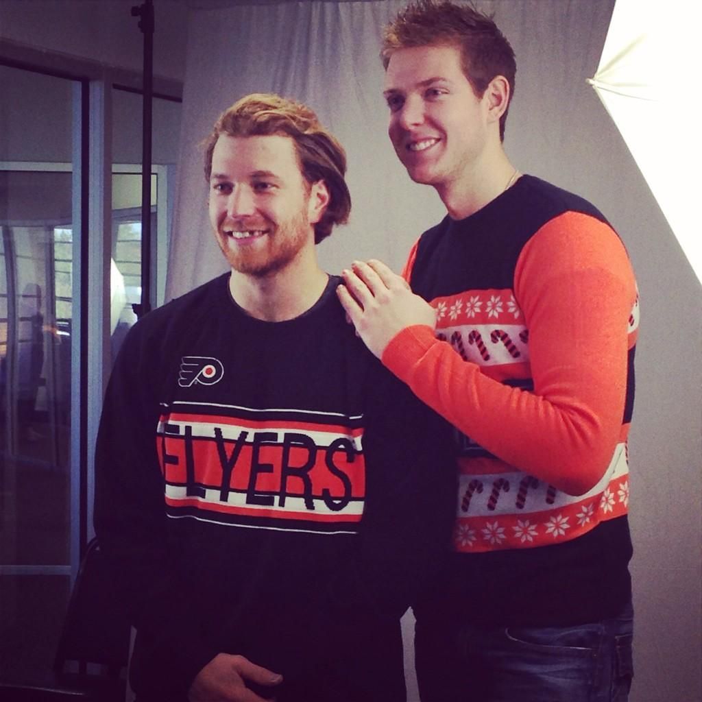 the philadelphia flyers prepare for their holiday advertising flyers sweaters