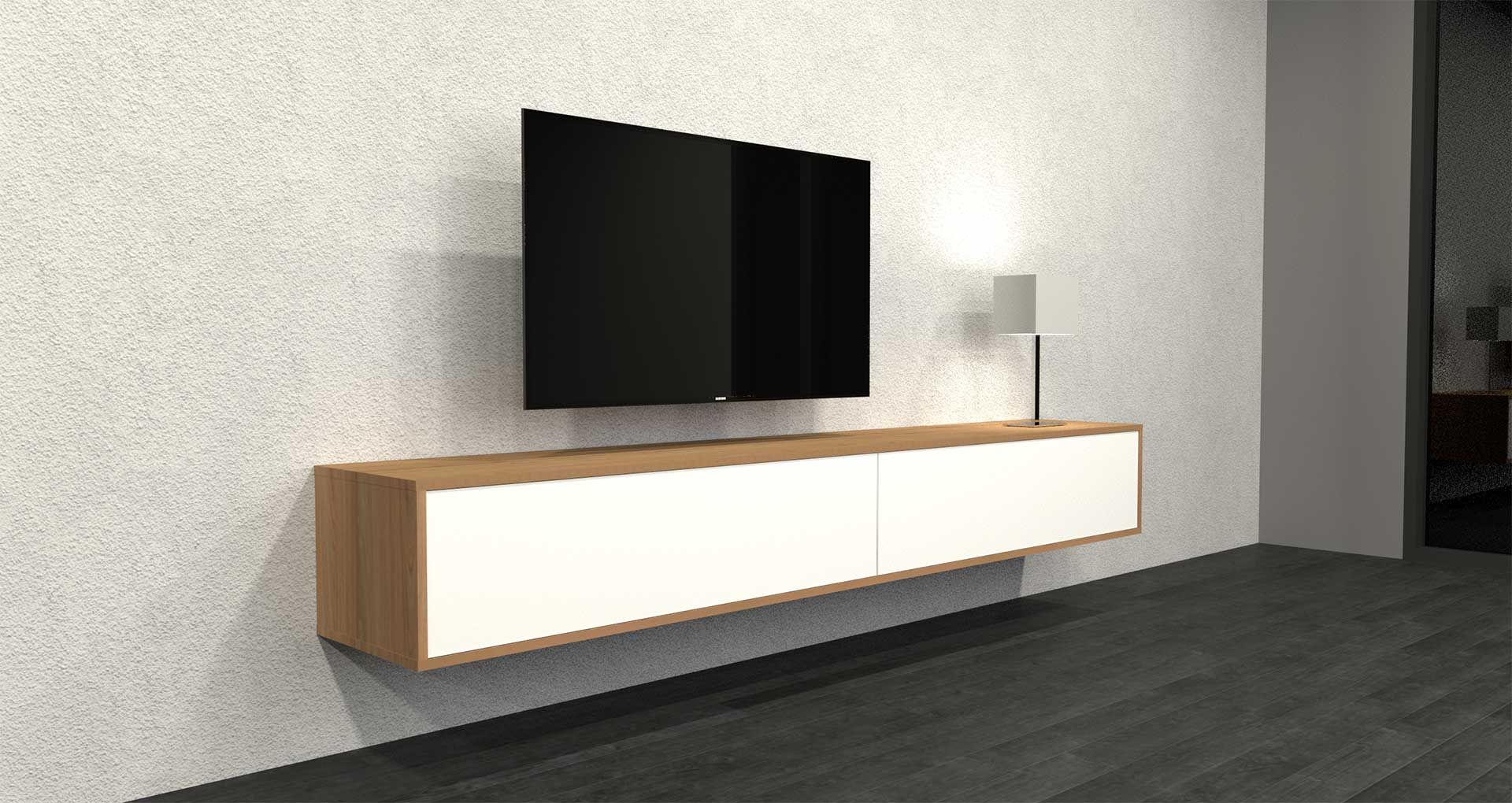 Floating Tv Unit Wood Wall mounted tv unit, Floating tv unit, Tv unit decor