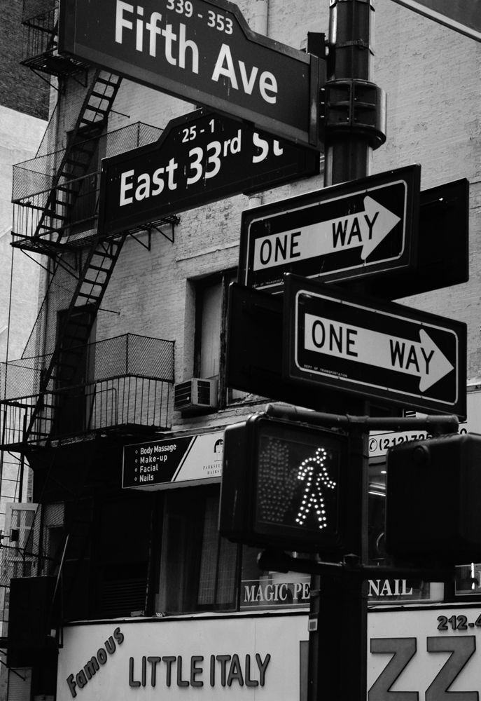 Ny Street Signage Black And White Photo Wall Black And White Aesthetic New York Black And White