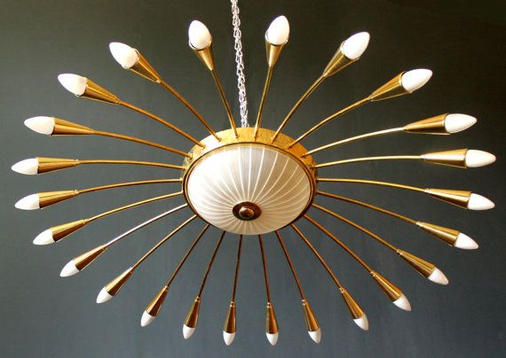 Plafoniere Led Vintage : Colossal ballroom spider sputnik 26 lights 24 arms 1950s german