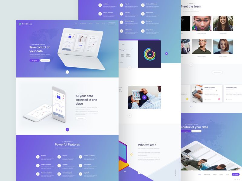 free misocial website template freebies web design layouts
