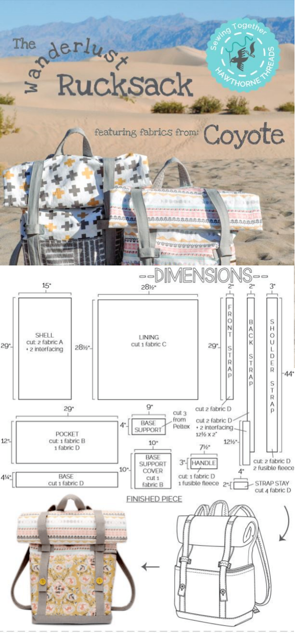 Sewing Bag, Free Sewing, Sewing Clothes, Quilt Sewing, Diy Sewing, Sewing Crafts, Sewing Projects, Backpack Pattern, Bag Pattern