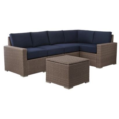 Thresholdâ Heatherstone Wicker 6 Piece Patio Sectional Seating Furniture Set Collection Sets Patio Furniture Collection, Heatherstone Patio Furniture
