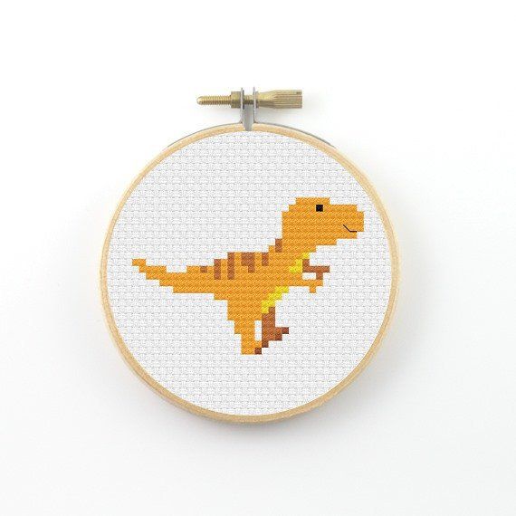 T-rex cross stitch pattern, dinosaur pdf pattern, dino cross stitch, modern cross stitch, t rex, tyrannosaurus rex, tyrannosaur #dinosaur