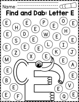 alphabet find and dab letter recognition alphabet worksheets