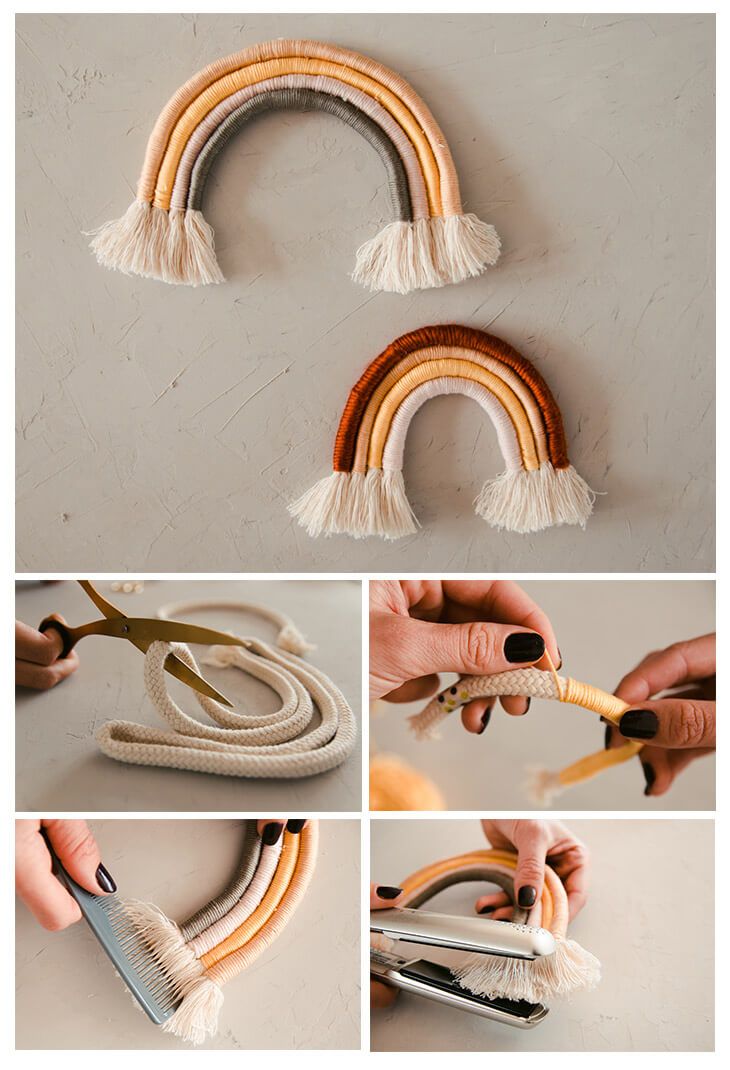 DIY FIBER RAINBOW - REGENBOGEN AUS WOLLE SELBER MACHEN #rainbowcrafts