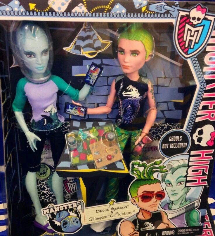 monster high mansters gil and deuce doll 2 pack monster high