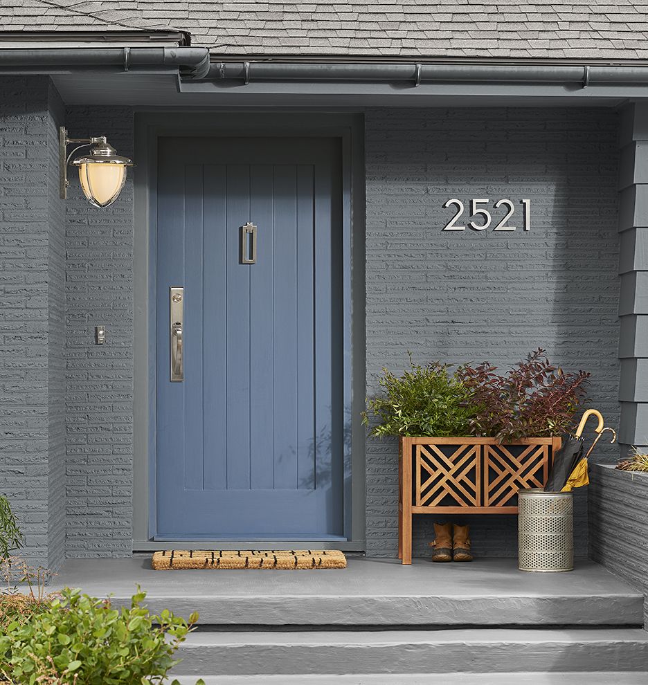 Modern house numbers 6 brushed aluminum c4000