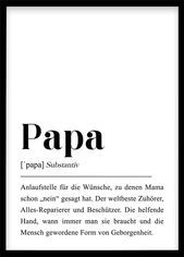 Papa Definition Geschenk für Papa Geburtstag Papa Vatertagsgeschenk Vaters erst...