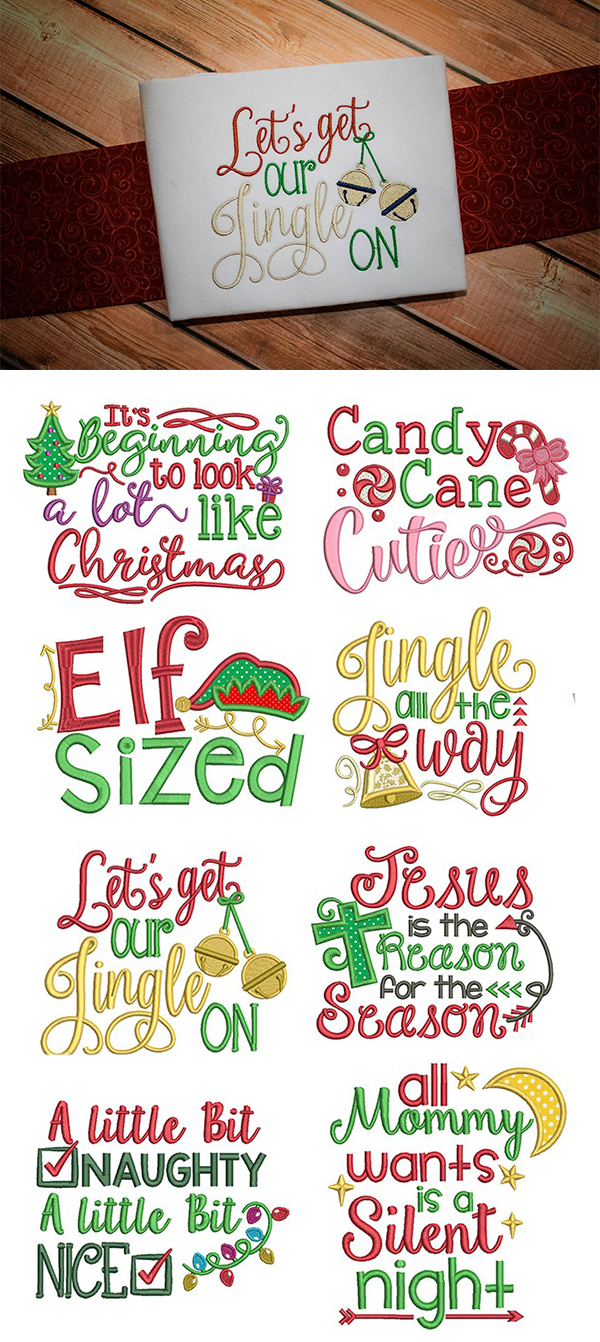 Download Christmas Word Art Set 1 | Christmas words, Machine embroidery, Machine embroidery designs