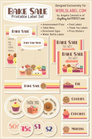 bake sale printable labels set world label blog bake sale free printable bake sale flyers