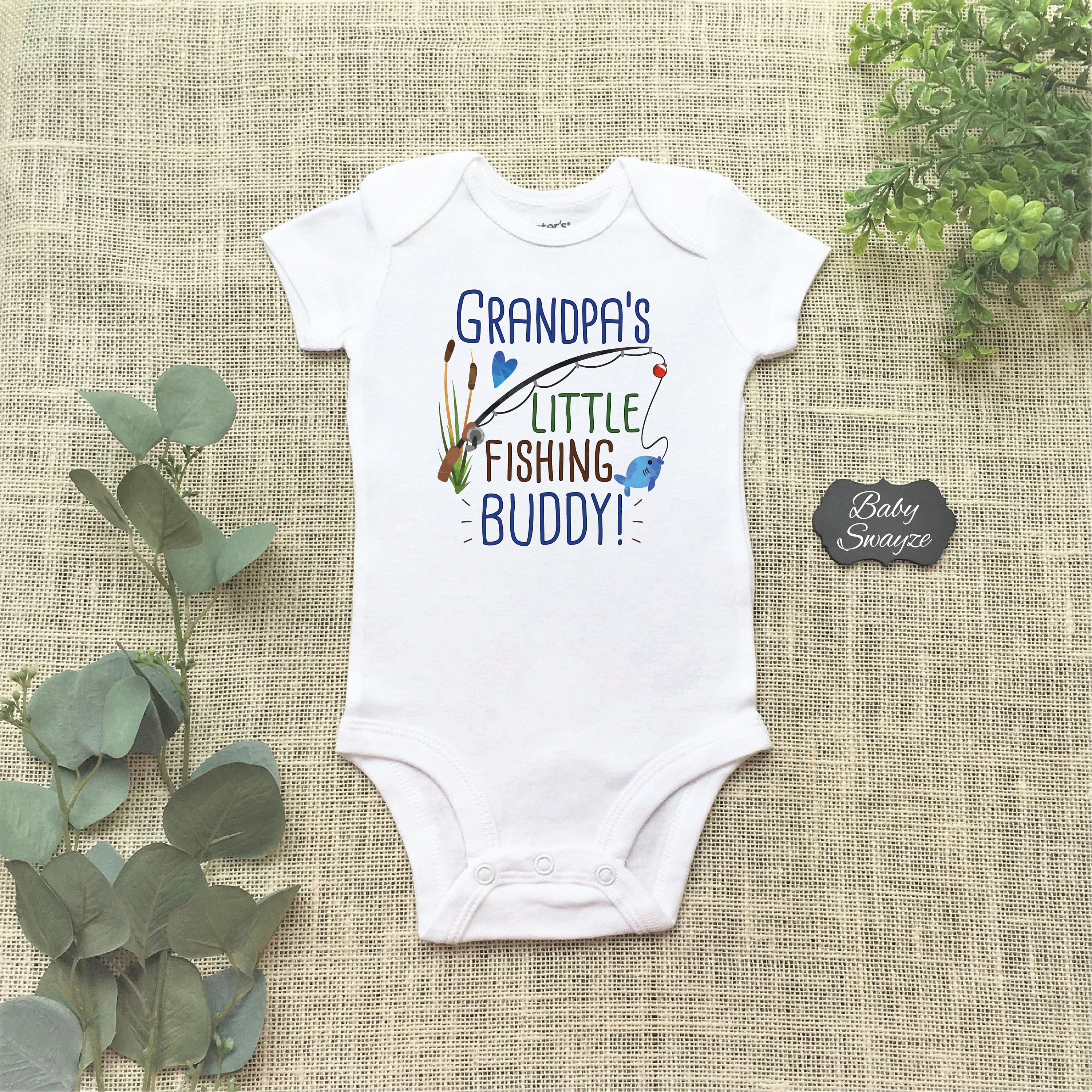 Baby gift Baby boy shirt Grandpa/'s Fishing Buddy Personalized shirt