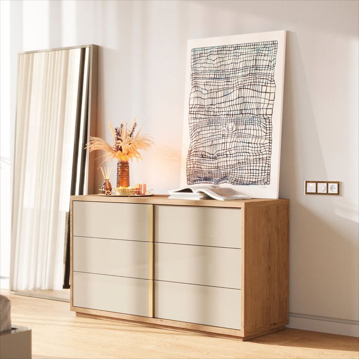 Cómoda Moderna com 3 Gavetas em Madeira Room Divider, Furniture, Home Decor, Drawers, Bedroom, Pith Perfect, Decoration Home, Room Decor, Home Furnishings