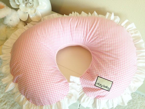Pink Gingham, Baby Pink, and White Pink Nursing Pillow Cover White Boppy