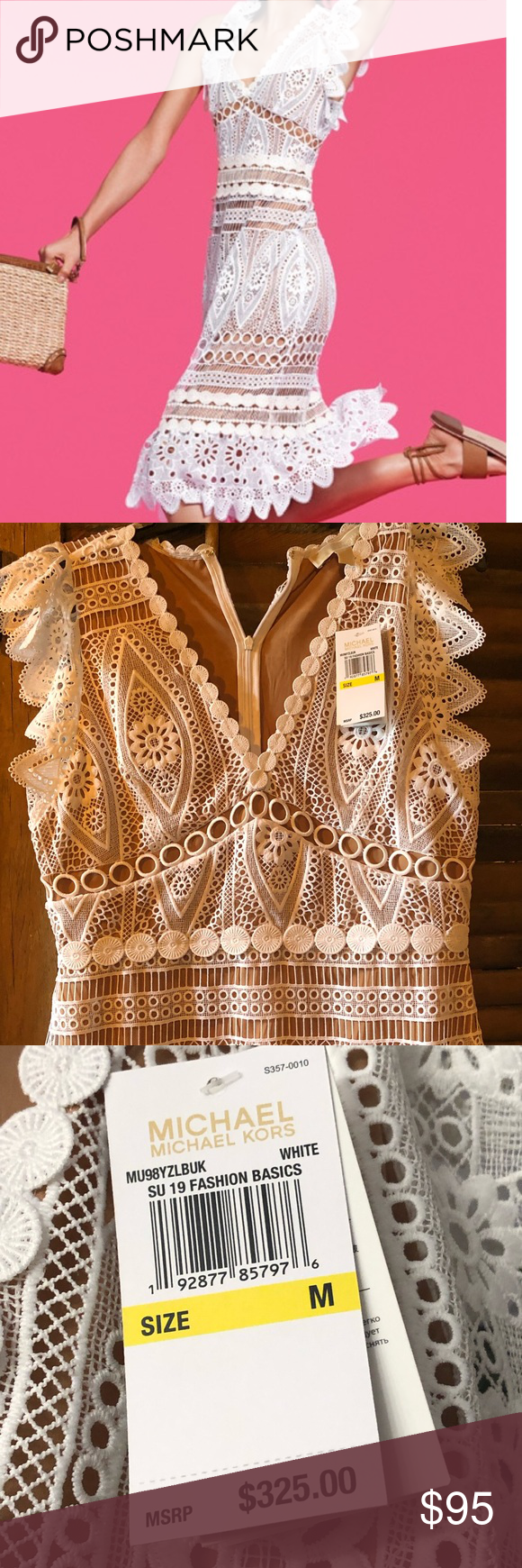 michael kors medallion lace dress