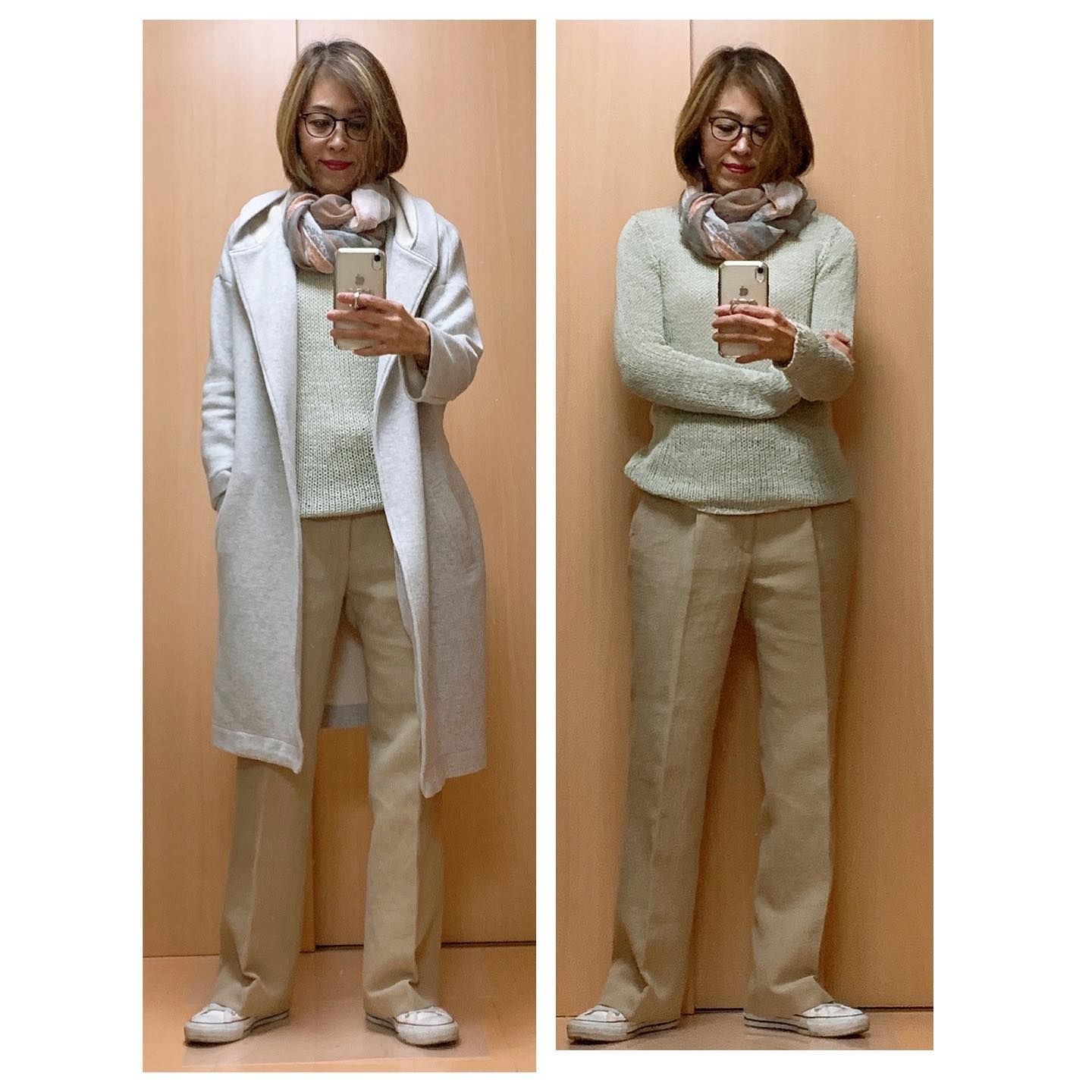 春の陽気と聞いたのに ラジオで春の陽気と聞いて 洋服決めたら なぜか寒い グレーのスウェット生地の コート着てきてよかった 春のストール見つけて してみた なかなか春が こないですね 50代ファッション 60代ファッション アラカンファッション 春の陽気と聞いたのに ラジオで春の陽気と聞いて 洋服決めたら なぜか寒い グレーのスウェット生地の コート着てきてよかった 春のストール見つけて してみた なかなか春が こないですね 50代ファッション 60代ファッション アラカンファッション
