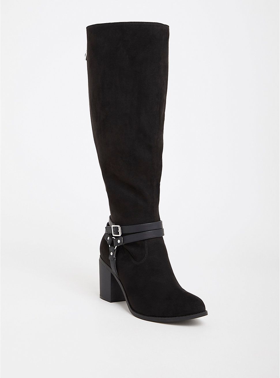 Black Faux Suede Strappy Boot (WW & Wide To Extra Wide Calf) in 2020 | Wide boots, Strappy boot