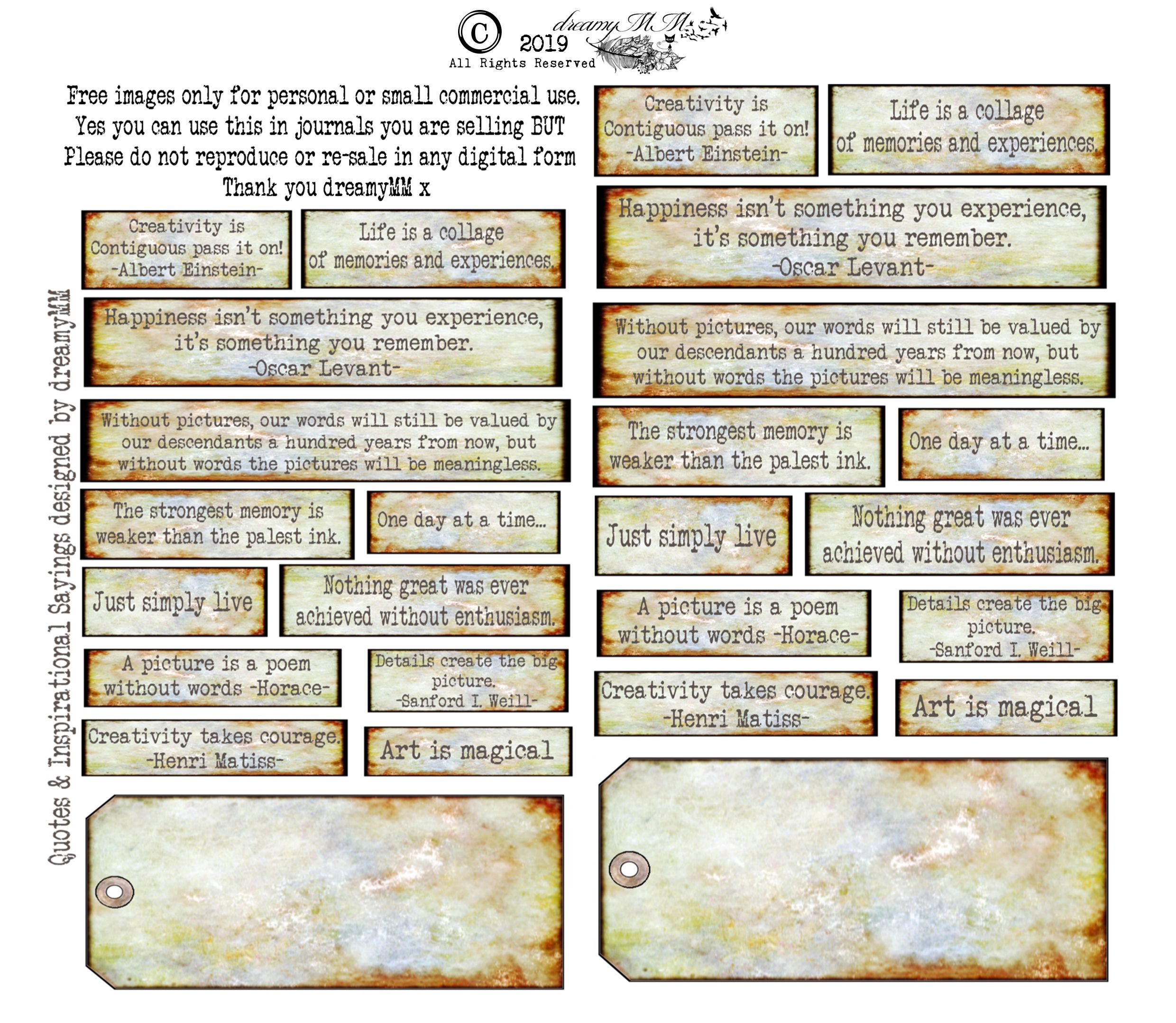 Free Quotes and Inspirational sayings on a grungy background | Journal