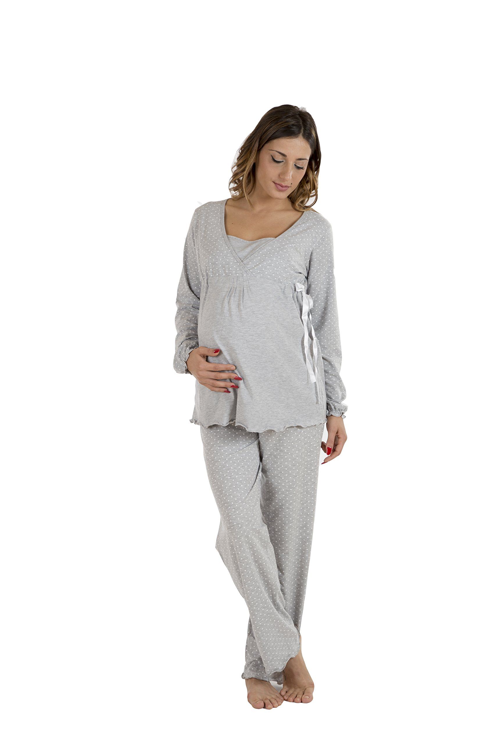 Camicia Clinica per Premaman Modello Aperto Davanti Cotone Jersey Pre-Post Parto Premamy Camicia Clinica per Premaman Modello Aperto Davanti Cotone Jersey Pre-Post Parto Premamy