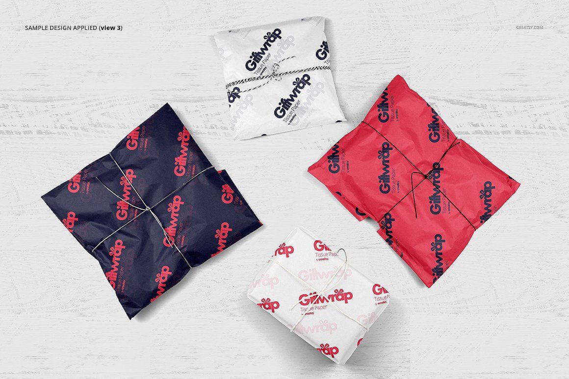 Gifts Wrapping Tissue Paper Mockup Paper Mockup Gift Wrapping Mockup