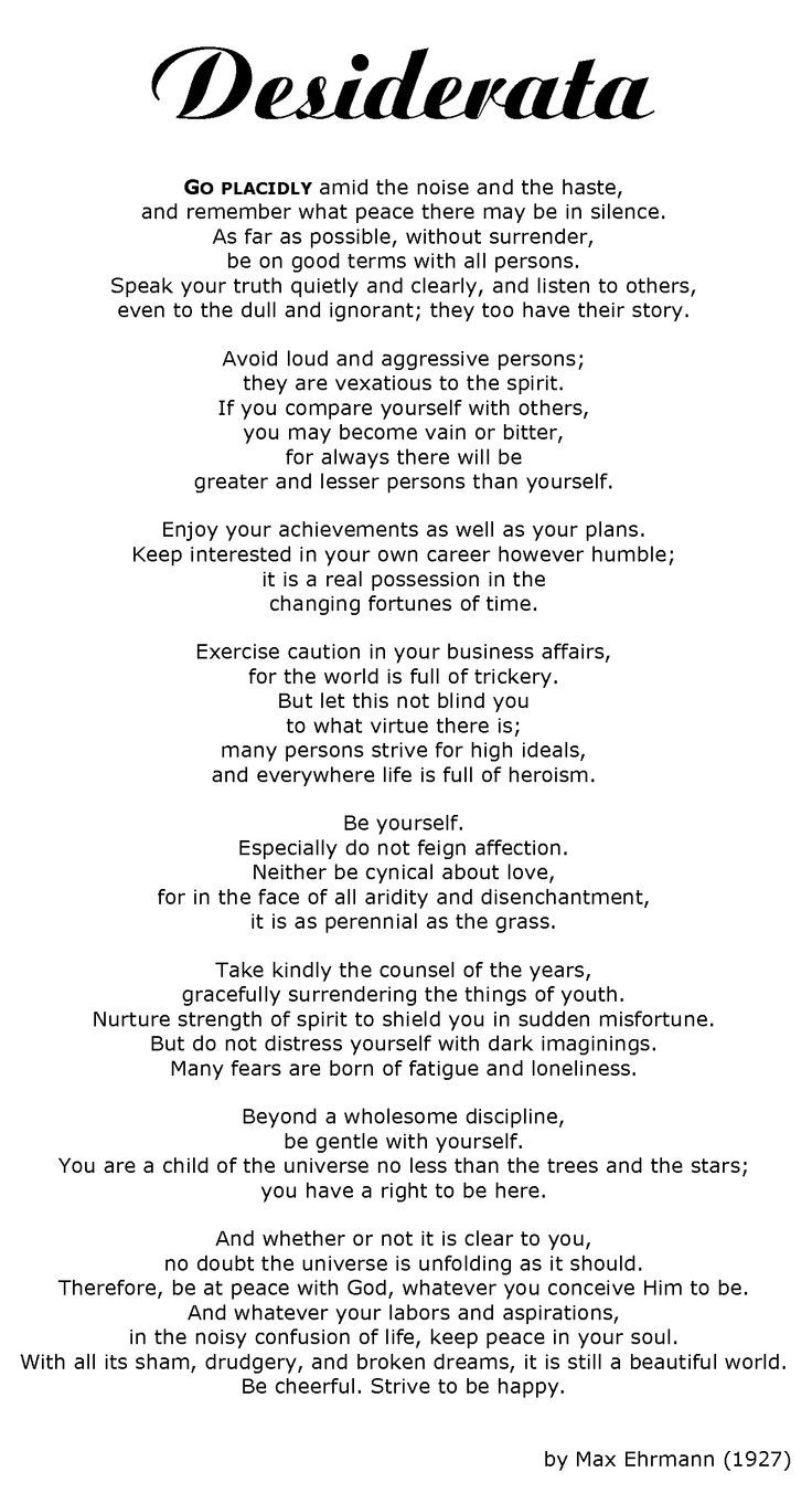 desiderata en ingles what language is desiderata