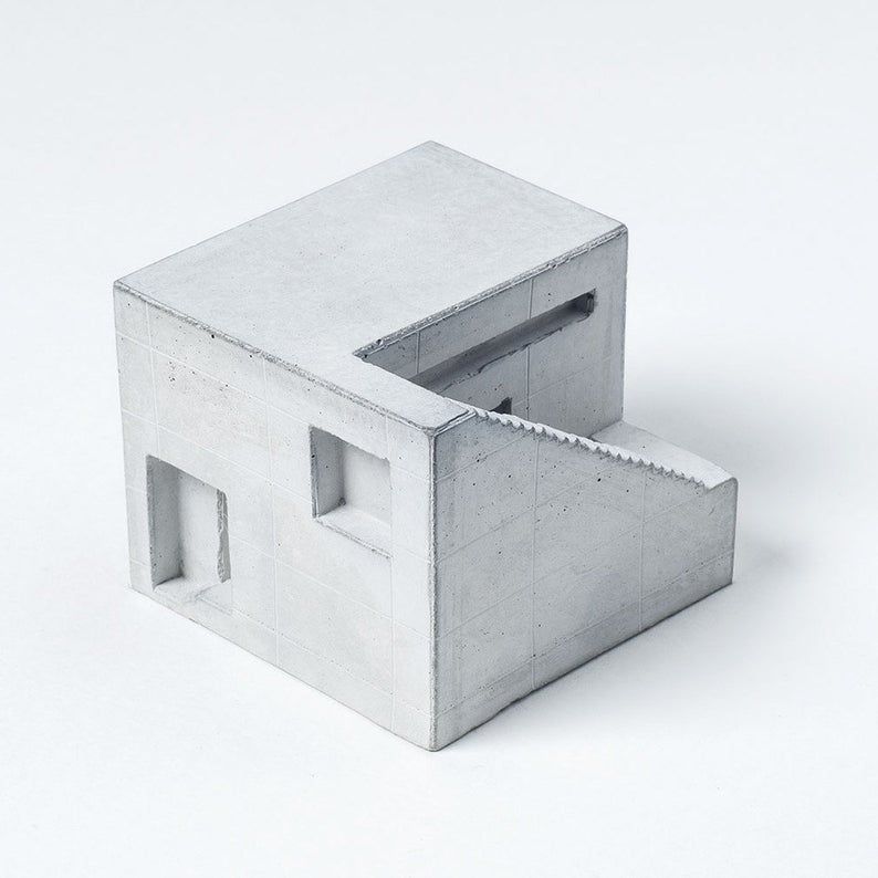 Miniatur-Beton-house-Modell # 1/ architektonisches Modell - / desktop-Skulptur/ micro-Beton-home