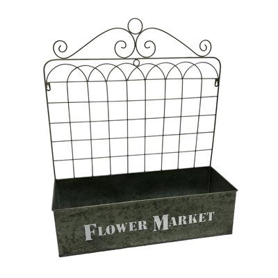 Gracie Oaks Masie Flower Market Gate Metal Wall Planter | Wayfair