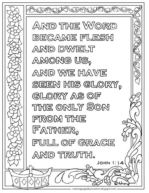 Print And Color Page For John 1 14 The Word Became Flesh Bible Verse Print And Color Page For John 1 14 The Word Became Flesh Bible Verse