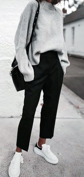 Fall | Trousers | Luvtolook | Virtual Styling Fashion Mode, Look Fashion, Winter Fashion, Womens Fashion, Fashion Black, Cheap Fashion, Petite Fashion, Fashion 2017, Mode Outfits