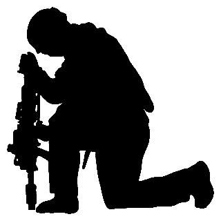 Soldier Silhouette Face Left 040 Cardboard Cutout
