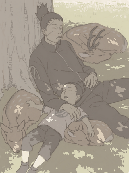 Anime dad and son