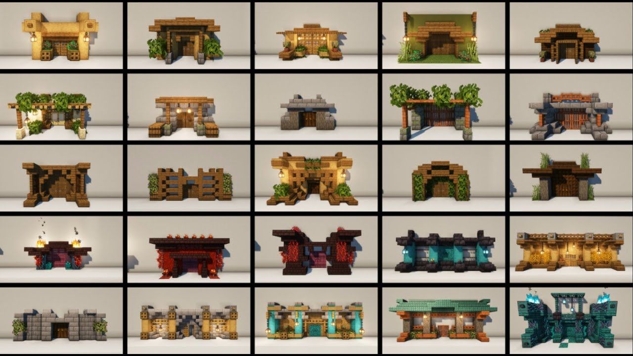 Minecraft Double Doorway And Entrance Design Ideas Minecraft Creaties Minecraft Idee