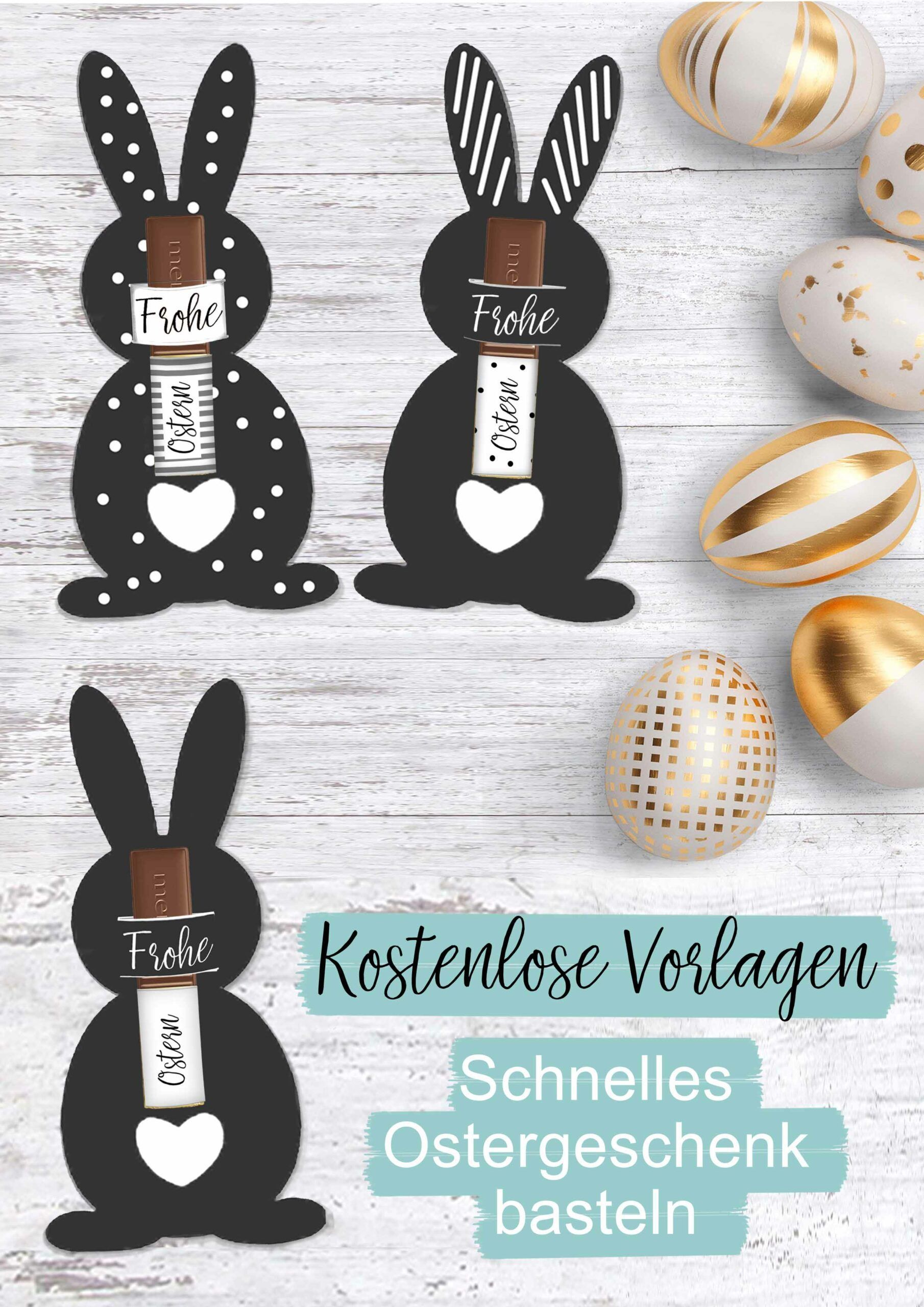 Kostenlose Druckvorlagen: In 5 Minuten Ostergeschenk mit Schokolade selber basteln