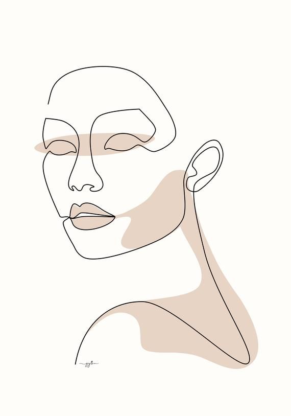 One Line Drawing Print, Printable Art, Modern Mini One Line Drawing Print, Printable Art, Modern Mini