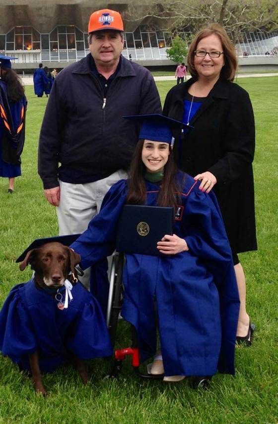 Bridget And Her Service Dog Coal On Graduation Day Bridget