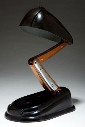 french art deco jumo bolide black bakelite table lamp lighting