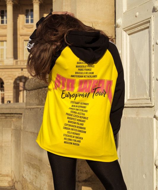 ATR OVERSIZE HOODIE YELLOW&BLACK Yellow Hoodie, European Tour, Oversize Hoodie, Yellow Black, Paris France, Hoodies, Sweatshirts, Streetwear, Fashion