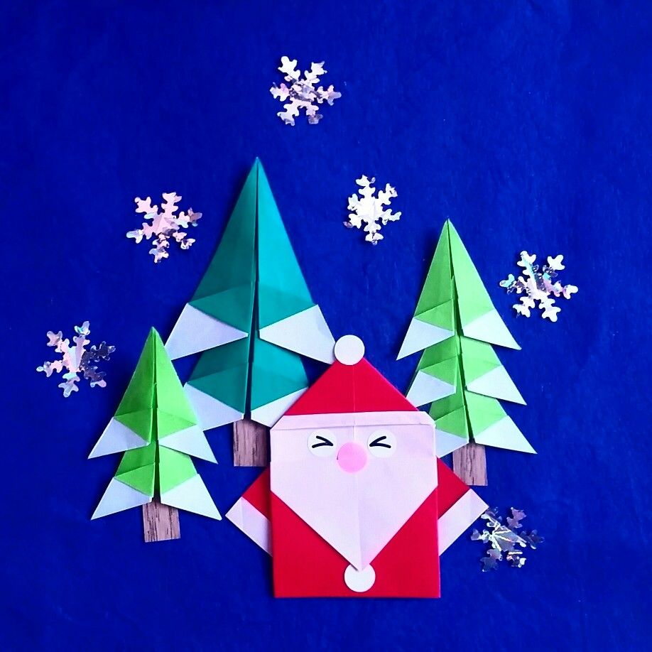Origami Christmas card Folded by Majomajo | Christmas origami, Paper