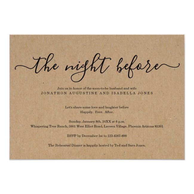 The Night Before Rehearsal Dinner Invitation #rehearsal #dinner #simple #rehearsal #dinner Rehearsal Dinner Planning, Rustic Rehearsal Dinners, Rehearsal Dinner Decorations, Wedding Rehearsal Dinner, Rehearsal Dinner Invitations, Simple Wedding Invitations, Rustic Invitations, Wedding Invitation Cards, Zazzle Invitations