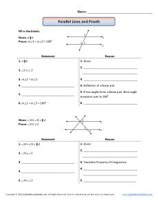 Parallel_Lines_and_Proofs | Geometry proofs, Geometry worksheets