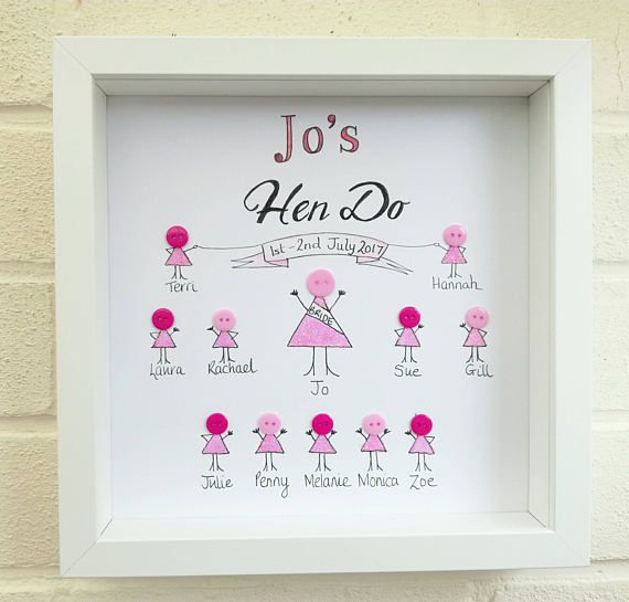 Hen Party Do Gift Idea Framed On Picture Personalised Hen Party Gift Do Gifts On Frame Personalised