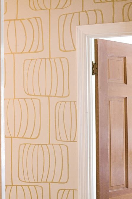 This 60s Esque Print Was Drawn Freehand And Without Measuring Of Course You Can Measure If You Want Get A Diy Wallpaper Stencils Wall Wall Stencil Patterns