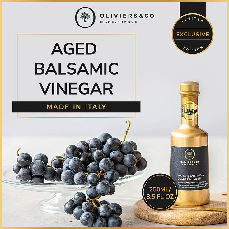 Gold Balsamic Vinegar of Modena by Oliviers & Co | Aged Balsamic Vinegars for Salad Dressing, Marinades and Glazes | 8.5 Fl Oz Balsamic Vinegar Of Modena, Aged Balsamic Vinegar, Oak Barrel, Organic Fruit, Salad Dressing, Usda, Marinade, Gourmet Recipes, Glaze
