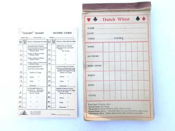 Vintage Game Score Card Dutch Whist Paper Ephemera By Elmplace 10 00 Paper Ephemera Cards Vintage Games