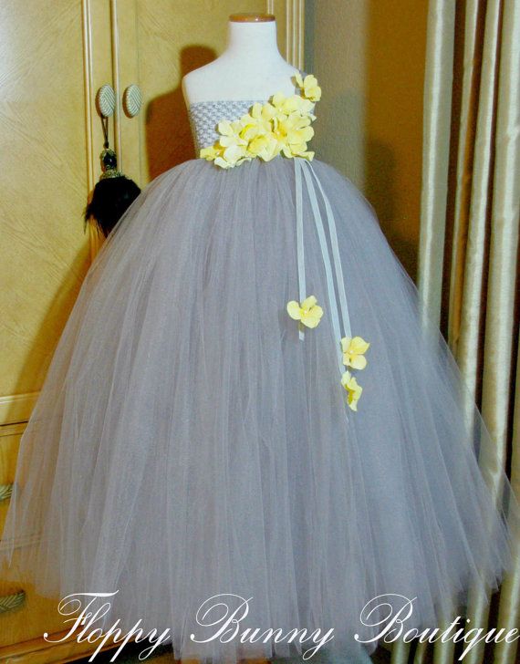 Silver Flower Girl Dress-Silver Wedding Tutu-Silver Girl Dress-Silver Dress-Silver Tutu-Silver Birthday Dress-Silver Bride Dress-Silver