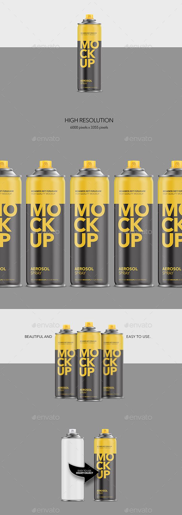 Download Aerosol Spray Matte Front Mockup | Packaging mockup ...