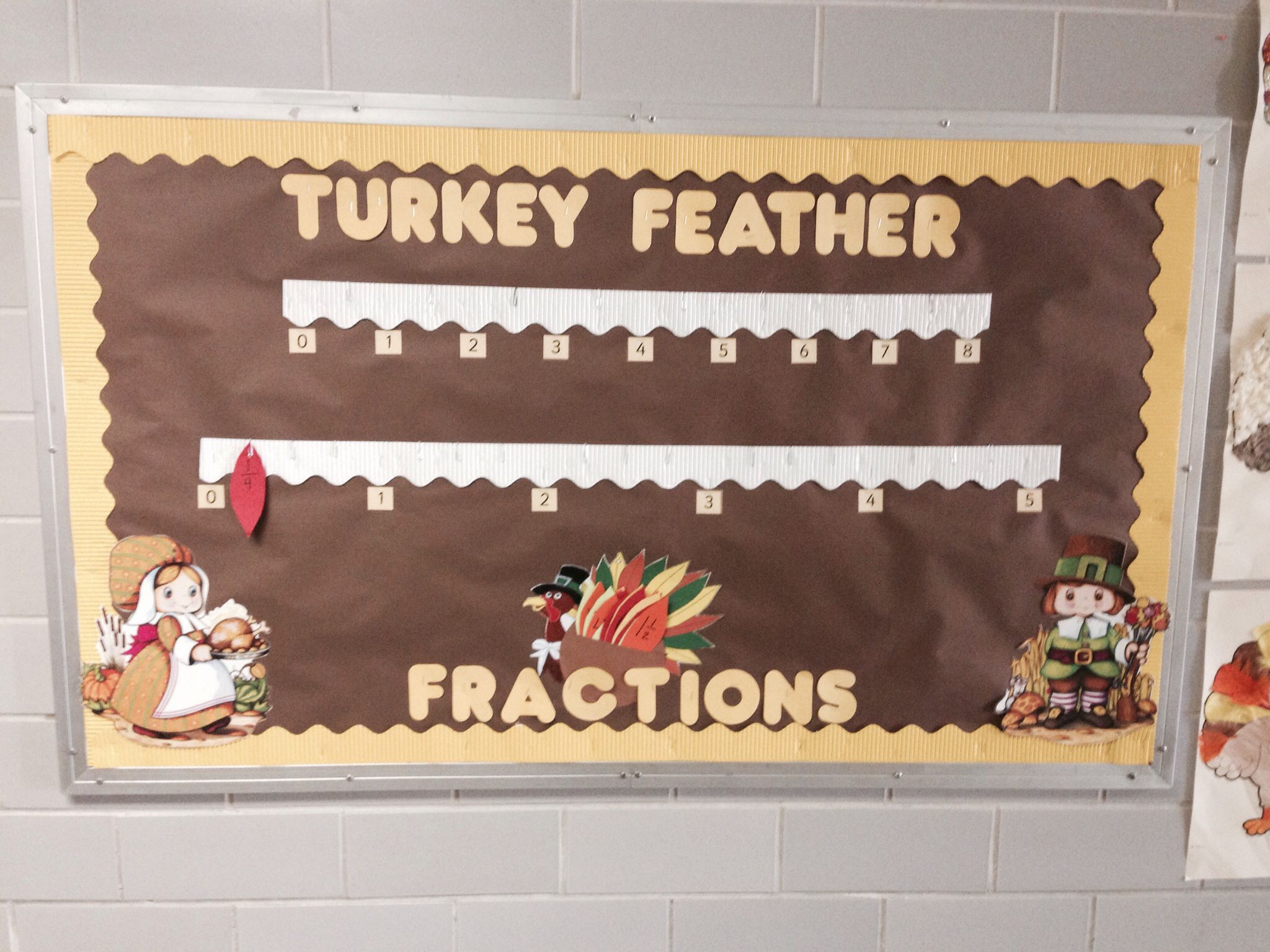 Thanksgiving Fractions And Number Line Practice Interactive Bulletin Board Thanksgiving Fractions And Number Line Practice Interactive Bulletin Board